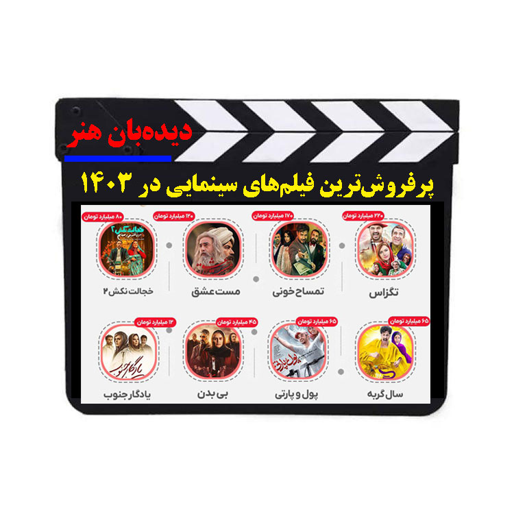اینفوگرافی/ به‌بهانه روز سینما؛ پرفروش‌ترین فیلم‌های سینما در ۱۴۰۳